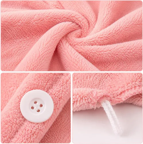 Miniatura 5 de ADOGO Toalla de microfibra para el cabello, paquete de 2 turbantes para cabello mojado, toallas de secado para mujeres y niños, adecuadas para todo