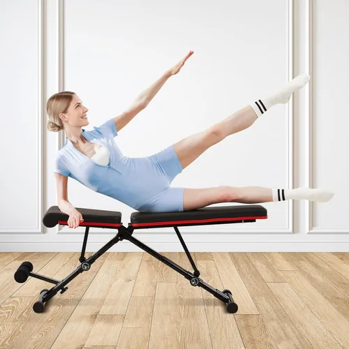 Miniatura 2 de Banco de pesas ajustable para gimnasio en casa, equipo de entrenamiento plegable para entrenamiento de fuerza de cuerpo completo, banco de Negro