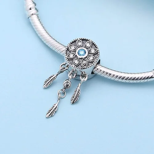 Miniatura 4 de SOUKISS Colgante de plata de ley 925 con diseño de atrapasueños, para pulsera europea, collar