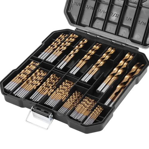 Miniatura 9 de Juego de 13 brocas hexagonales con revestimiento de titanio, juego de brocas helicoidales HSS, brocas de impacto para madera, acero, metal