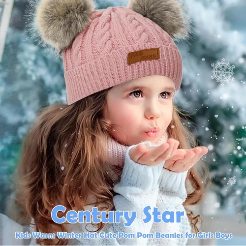 Miniatura 32 de Century Star Toddler Beanie Baby Girls Winter Hat - 6-36 Months Warm Knit Pom Pom Hats for Gils Boys