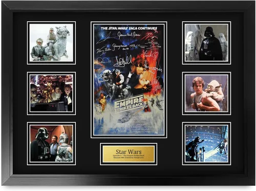 Miniatura 24 de HWC Trading Star Wars Episodio 1 La Amenaza Fantasma Regalos Presentación Impresa Autografiada Montaje para Fans de Recuerdos de Películas - 16" x