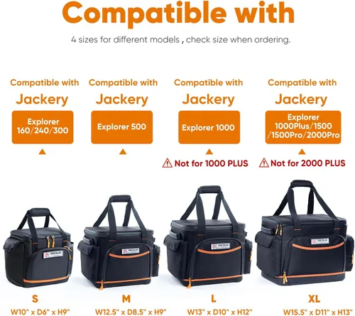 Miniatura 7 de Estuche de Transporte de Viaje Compatible con Jackery Explorer 300/240/160, Estuche de Almacenamiento de Estación de Energía Portátil con Fondo