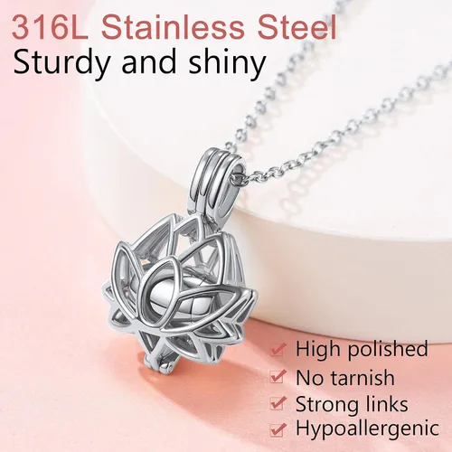 Miniatura 202 de FindChic Collares personalizados con urna para cenizas, barra vertical, gato, luna, reloj de arena, garra de perro, acero inoxidable, chapado en oro