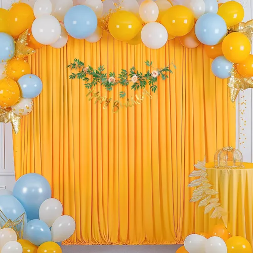 Miniatura 48 de Cortina de fondo beige de 10x10 para bodas y fiestas, cortina de fondo beige sin arrugas para fotos, cortinas de fondo para decoración de baby Gris