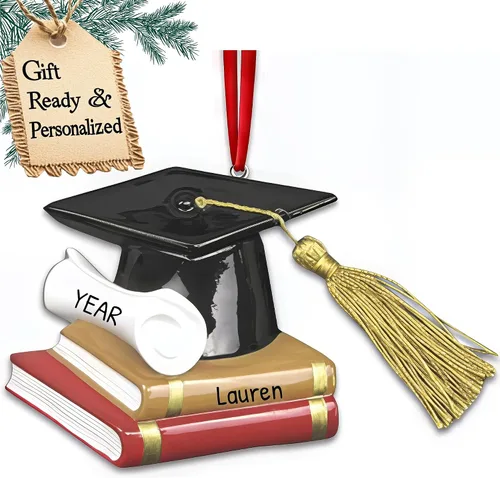 Miniatura 19 de Adornos de graduación personalizados 3D de la clase de 2025, adornos de árbol personalizados para 2025, regalos de graduación personalizados