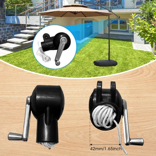 Miniatura 2 de Accesorios para sombrilla de patio, piezas de repuesto de paraguas para exteriores, piezas de soporte resistente, repuesto para patio Manivela
