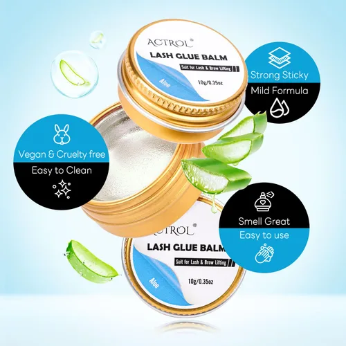Miniatura 3 de ACTROL Bálsamo de pegamento para levantar pestañas, permanente, aloe de sujeción fuerte, para pestañas y cejas, pegamento para cejas adhesivo