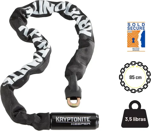 Miniatura 4 de Kryptonite Keeper 785 Candado de Cadena para Bicicleta, Candado de Cadena de Bicicleta Antirrobo de 2.8 Pies de Largo, Resistente, con Llaves