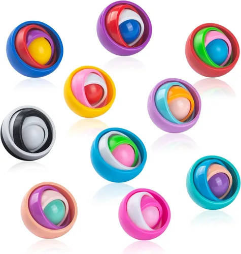 Miniatura 10 de Paquete de juguetes para ansiedad, bola órbita, novedosa pista creativa, cubo infinito, bolas para aliviar el estrés, juguetes sensoriales