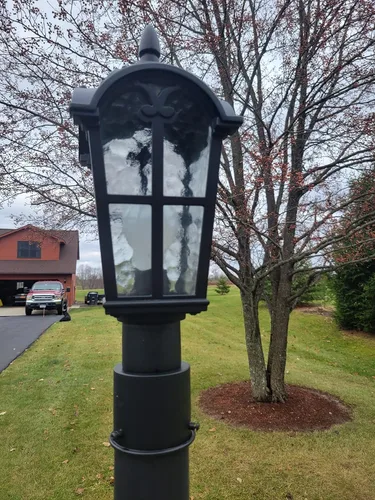 Miniatura 6 de Paquete de 2 lámparas de poste para exteriores, sensor de movimiento de 17 pulgadas y lámpara de columna de porche exterior del atardecer al