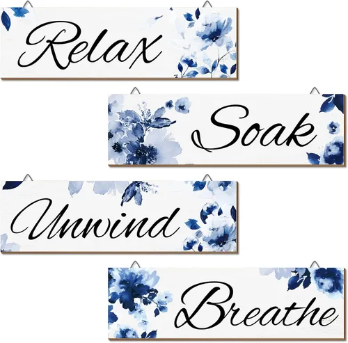 4 piezas de arte de pared floral de acuarela de hongos para decoración de baño, decoración de pared, para baño, mariposa, flores, pintura, ramo de
