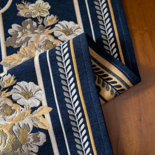 Miniatura 6 de Camino de mesa de lujo bordado, largo camino de mesa de comedor, elegante bufanda de jacquard con borlas múltiples para decoración de mesa