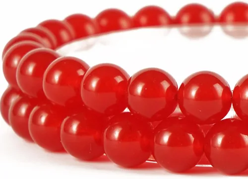 Cuentas redondas de calcedonia roja natural de 25/64 pulgadas (25/64 pulgadas), 35 cuentas de piedras preciosas a granel para hacer joyas, pulseras,