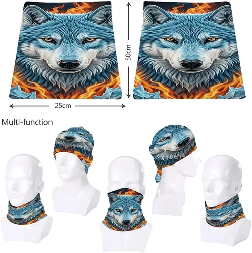 Miniatura 8 de Wolf Neck Gaiter Breathable & Moisture-Wicking Face Mask Bandana Balaclava Sun Protection Face Cover Scarf Lightweight Seamless Design for Outdoor