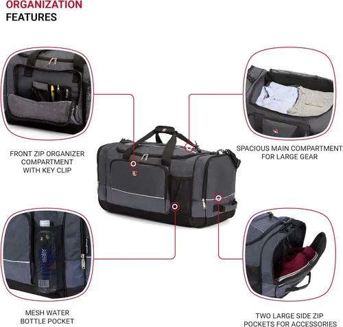 Miniatura 3 de Bolsa de lona SwissGear Apex para viajes y gimnasio con sistema de cordón elástico