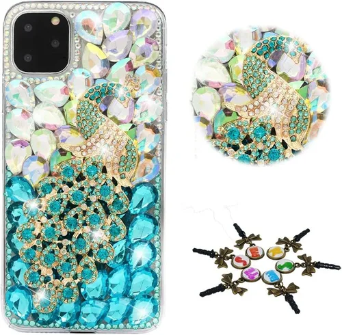 Miniatura 6 de Sparkle - Funda para teléfono compatible con Samsung Galaxy Z Flip 2 5G, elegante, hecha a mano en 3D, con diseño de diamantes de imitación