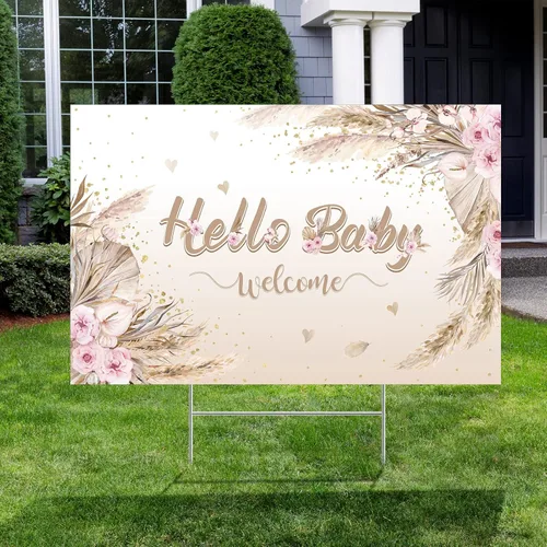 Miniatura 4 de Capoda Letrero de Jardín para Baby Shower con Estaca Letrero de Jardín de Revelación de Género Elefante Azul Rosa Decoración de Césped Niño Niña Oso