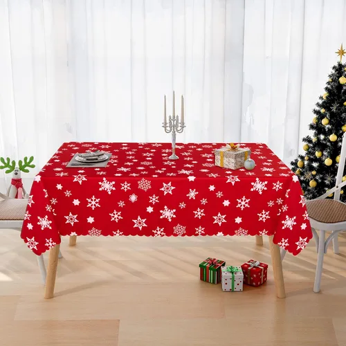 Miniatura 2 de NLMUVW Mantel cuadrado de Navidad, mantel decorativo oblongo, impermeable, mantel decorativo de tela para fiestas, pícnic, uso al aire libre e