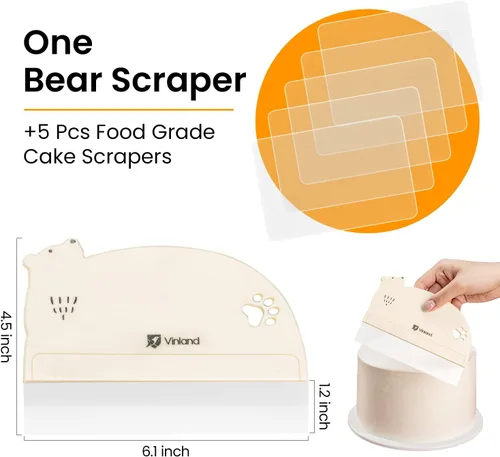 Miniatura 2 de 1 pieza de raspador y suavizador de pastel, suministros para decoración de pasteles, raspador de pastel transparente flexible de grado alimenticio