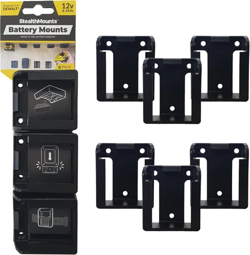 StealthMounts Dewalt - Soporte de batería inalámbrico para herramientas eléctricas Dewalt de 12 V, 6 unidades, color rojo