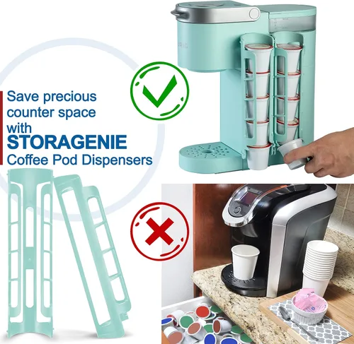 Miniatura 3 de STORAGENIE Soporte para cápsulas K para Keurig, almacenamiento de cápsulas de café, montaje lateral montaje en pared, perfecto para mostradores