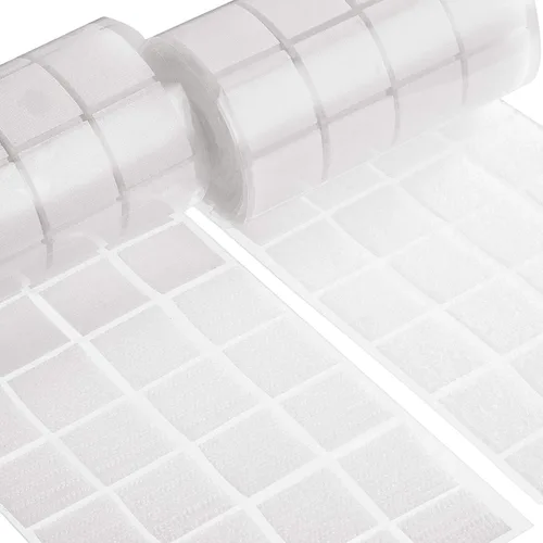 WILLBOND 400 unidades (200 pares) puntos autoadhesivos de 1 pulgada de puntos cuadrados adhesivos impermeables de nailon para oficina, escuela,