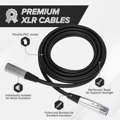 Miniatura 4 de THE CIMPLE CO Cable de extensión de micrófono XLR macho a XLR hembra de 10 pies, cable equilibrado de 0.236 in con conector de 3 pines