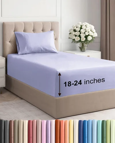 Miniatura 133 de Sábanas King divididas con bolsillos extra profundos, sábanas transpirables y refrescantes de 5 piezas, sábanas de lujo para hotel, suaves, sin 22