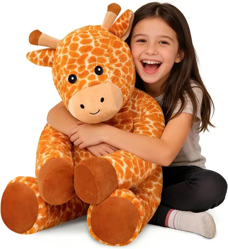 SQEQE Peluche de jirafa grande de 39 pulgadas, jirafa de peluche gigante para niños y adultos, lindos peluches enormes para cumpleaños, Navidad,