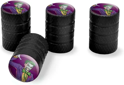 Miniatura 11 de GRAPHICS & MORE Batman Joker Carácter Llanta Llanta Llanta Aluminio Válvula Stem Caps