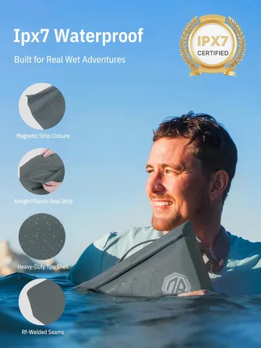 Miniatura 3 de niphean IPX7 - Bolso riñonera impermeable con cierre magnético de una mano, resistente bolsa seca para kayak, tabla de remo, accesorios esenciales