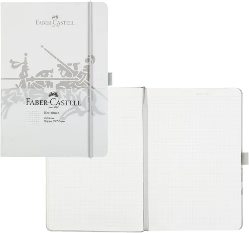 Faber-Castell 10316 Cuaderno DIN con 194 páginas, FSC Paper Mix 80 GSM, cuadrado. A5 Gris