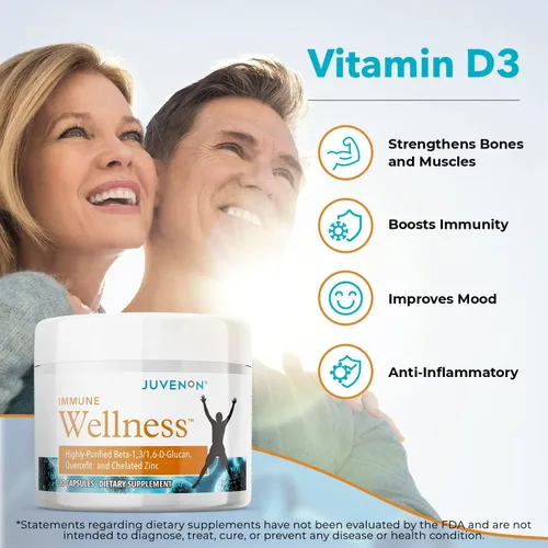 Miniatura 4 de Juvenon Suplemento de defensa del bienestar inmunológico con vitamina C, cinc quelado, refuerzo inmunológico, beneficios antioxidantes para adultos