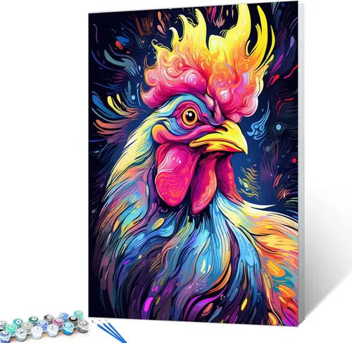 Miniatura 13 de Tucocoo Kits de pintura de búho de graffiti por números con pinceles y pigmento acrílico sobre lienzo para adultos, imagen de estilo colorido
