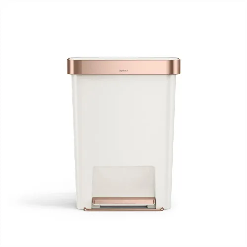 Miniatura 15 de Simplehuman Bote de basura con pedal híbrido, de 45 litros / 12 galones, rectangular para cocina, con base ancha y estable con pedal de acero