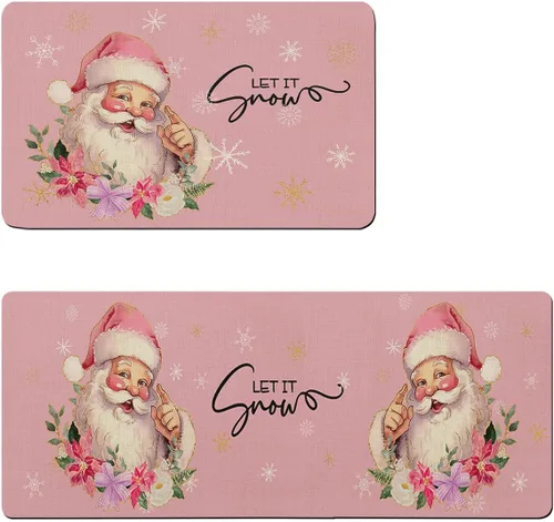 Miniatura 6 de Tapete de baño de Navidad para bañera, antideslizante, de secado rápido y absorbente, de tierra de diatomeas, fregadero de cocina, lavable, copos