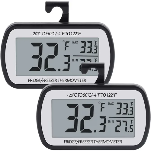 Miniatura 9 de AEVETE Termómetro de Refrigerador Digital Termómetro de Frigorífico y Congelador con Parte Posterior Magnética, LCD Grande, Sin Frivolidades, Fácil