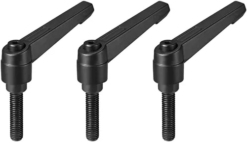 Miniatura 7 de uxcell M8 x 0.591 in mango ajustable palanca de sujeción rosca botón trinquete macho roscado perillas de bloqueo de tornillo giratorio perno