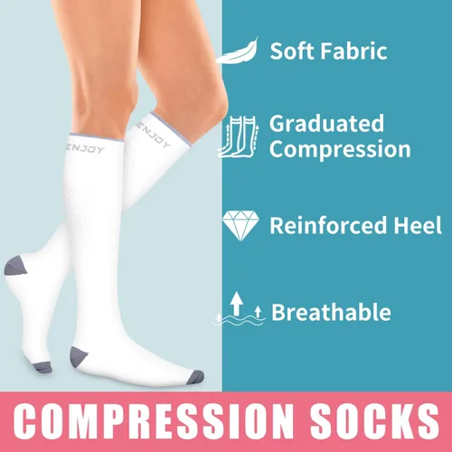 Miniatura 48 de Calcetines de compresión para mujeres y hombres (3 pares) – El mejor apoyo para enfermeras, correr, senderismo, recuperación y calcetines de vuelo