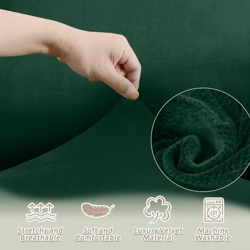 Miniatura 165 de Arfntevss Fundas de sofá seccional reclinable de terciopelo, Funda de sofá seccional de esquina para sofá reclinable, Funda elástica suave