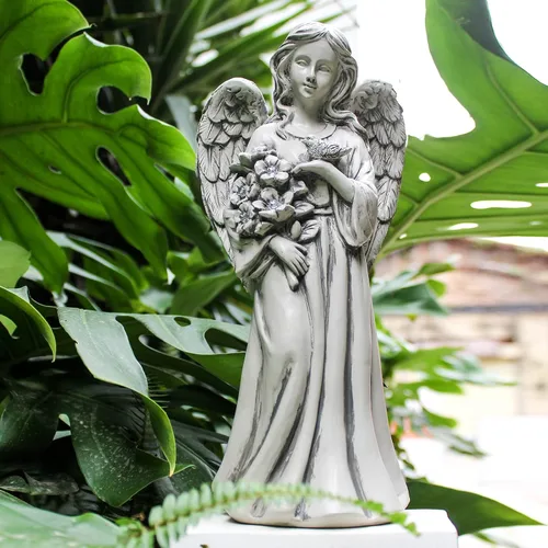 Miniatura 9 de Estatua de ángel solar Rezpuao - Escultura de jardín con decoración de resina para patio, césped, porche - Regalo de inauguración de casa, 10.03