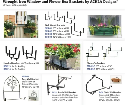 Miniatura 6 de Achla Designs Pergaminos de hierro forjado Ventana Soporte de caja de flores