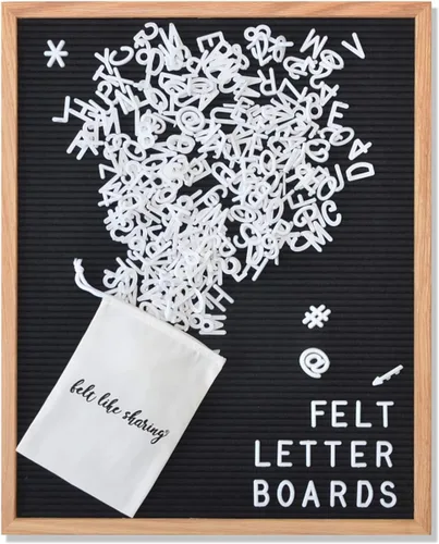 Miniatura 4 de Felt Like Sharing Tablero de letras cuadrado (fieltro negro, 10 x 10 pulgadas), tablero de mensajes intercambiable con 3 juegos de letras de tablero