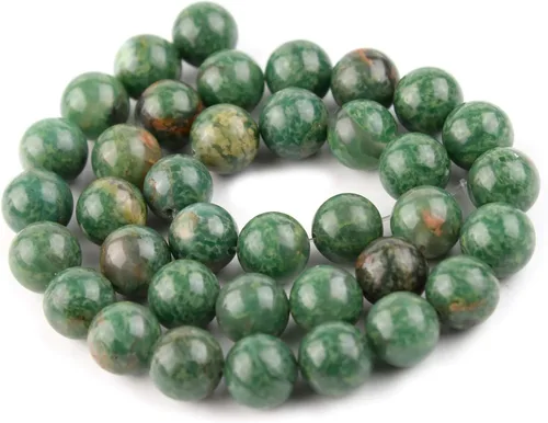 Miniatura 3 de Cuentas de piedra natural, jade africano, 0.315 pulgadas, pulidas, redondas, lisas, verdes, para hacer joyas de adultos, 15 pulgadas