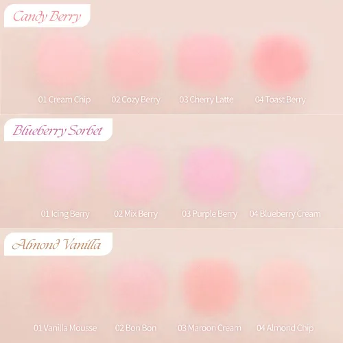 Miniatura 6 de Dasique Blending Mood Cheek #08 Blueberry Sorbet 4 tonos mezclables en polvo suave y ligero Vegano Blush 08 Sorbete de arándanos