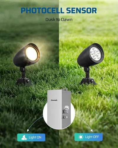 Miniatura 2 de DEWENWILS Sensor de atardecer a amanecer de 120 VCA, interruptor de sensor de luz, montaje giratorio, control de luz de fotocélula