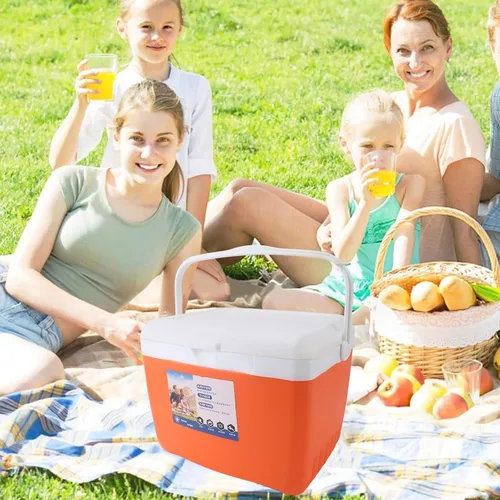 Miniatura 6 de Enfriador portátil aislado con asa, caja de hielo portátil, enfriador de campamento, bolsa térmica portátil para campamento, portón trasero, playa