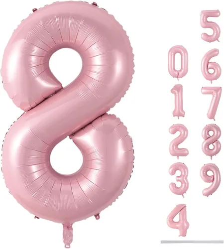 Miniatura 153 de Globo dorado champán con el número 5, globos de aluminio autoinflables grandes de 40 pulgadas del 0 al 9, globo de helio digital 5 dorado claro