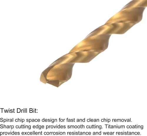 Miniatura 4 de uxcell 12-28 UNF Straight Flute Thread Tap y 0.181 in Twist Drill Broca Set, Titanium Plated 6542 Acero de Alta Velocidad Broca de Perforación